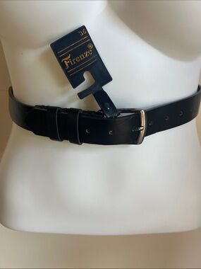 Firenze Black Leather Women’s Belt with Classic Buckle